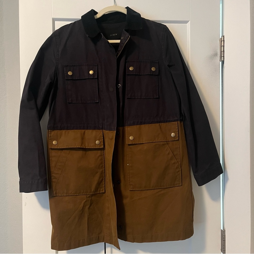 J. Crew Two-Tone Waxed Cotton Barn Jacket